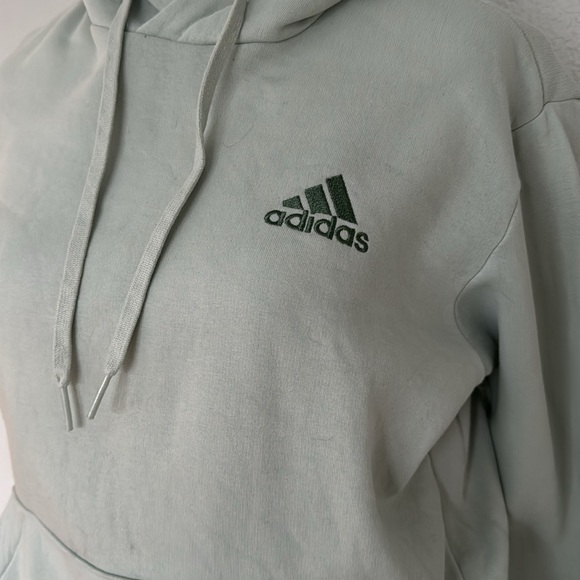 Light Green Adidas Hoodie Sweater Size Small - Picture 3 of 4